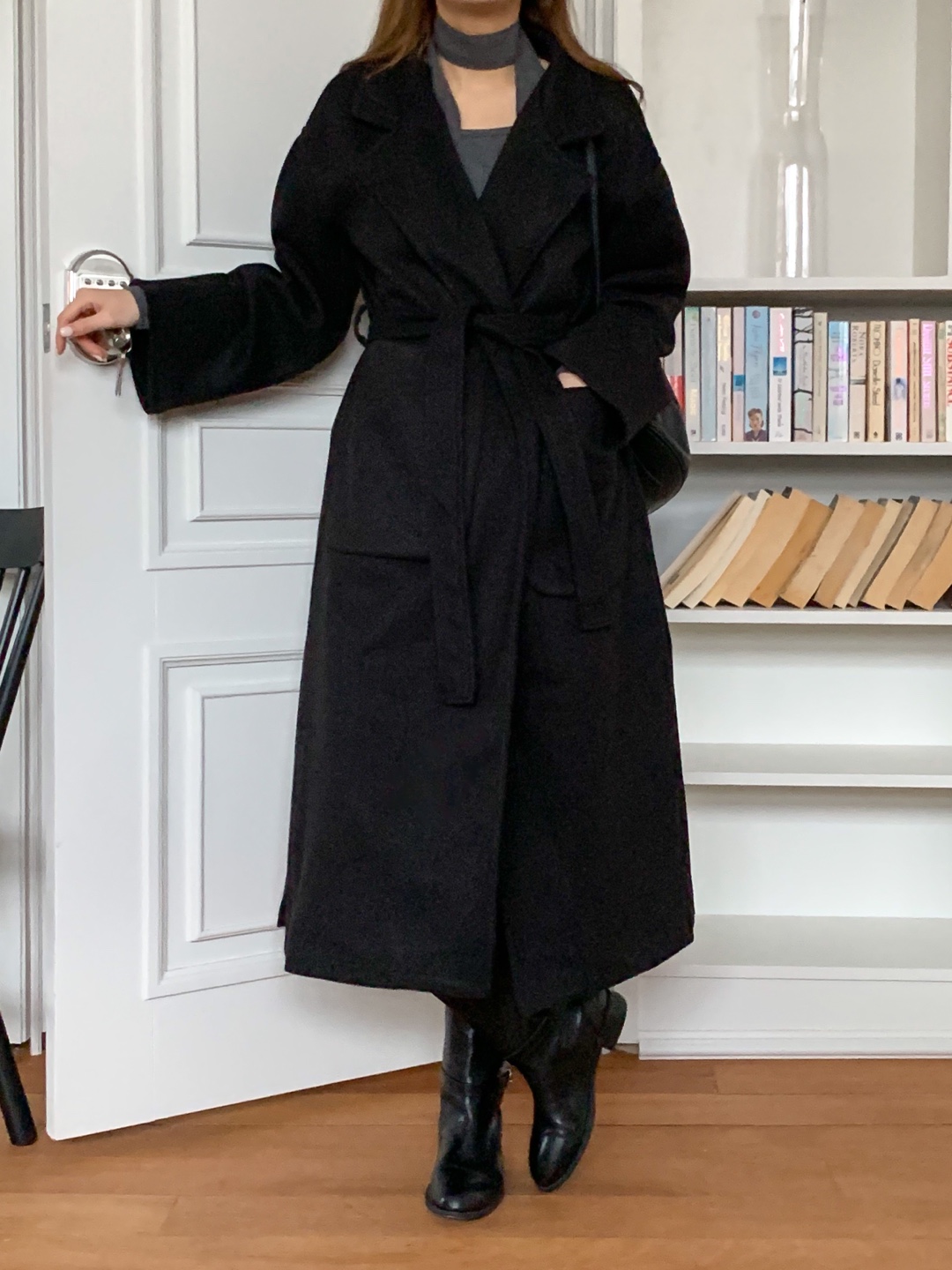 robe paris shutter coat _ Black